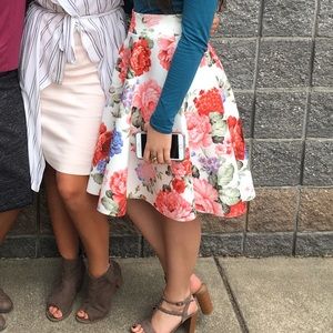 A-line floral skirt